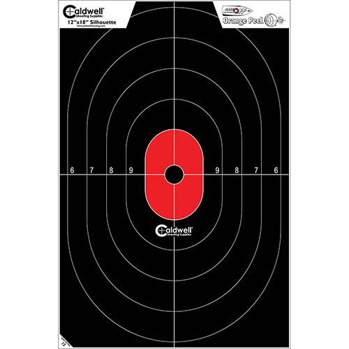 Caldwell® Silhouette Flake Off Targets ovat täydellisiä puolustusammunnan taitojen hiomiseen, ja niiden korkea näkyvyys helpottaa osumien havaitsemista.