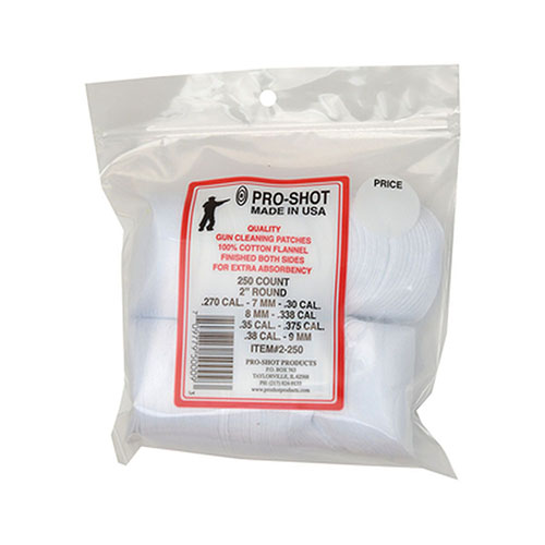 .75" neliömäiset Tipton-patchit, 100% puuvillaflanellia, tarkasti leikattu 17-22 Cal -kaliipereille, täydellinen käyttöön Tipton® Jagsin kanssa.