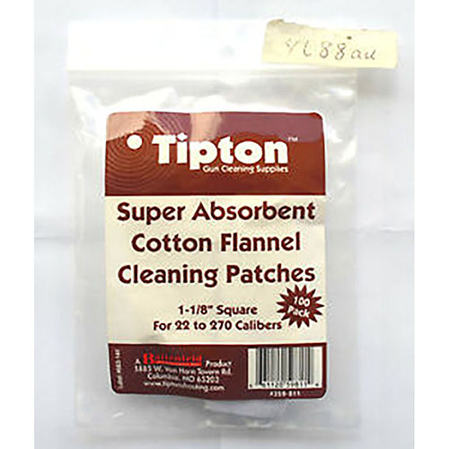 Tiptonin 22-270 Cal -kankaat ovat 1,13" neliöitä, 100% puuvillaflanellia, tarkasti leikattuja Tipton® Jags -työkaluille erinomaisiin puhdistustuloksiin.