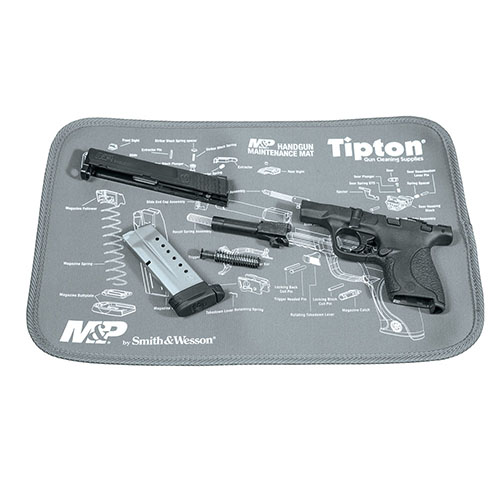 Tipton M&P Maintenance Mat suojaa aseesi pinnoitteita, imee ylimääräiset öljyt ja liuottimet, ja on helposti rullattava sekä käsin pestävä.