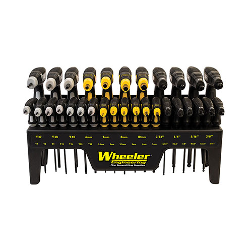 Wheelerin 30-osainen P-Handle-työkalusarja tarjoaa nopean ja kätevän pääsyn SAE Hex-, Metric Hex- ja Torx-avaimiin, täydellinen lisä työpajaan.