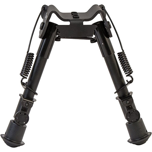 Caldwell M-LOK/KEYMOD 6”-9” XLA Bipod on kevyt ja kestävä, jossa on alumiinirakenne, nopea jalka-avaus ja pehmeät kumijalat vakauden parantamiseksi.