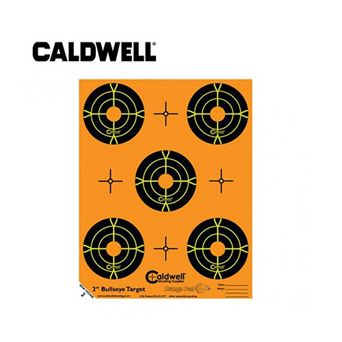 Caldwell Orange Peel® - 2" Bullseye - 10 arkkia. Näe osumat helposti dual-color flake-off -teknologialla ja hanki tarkkuutta ampumiseen!