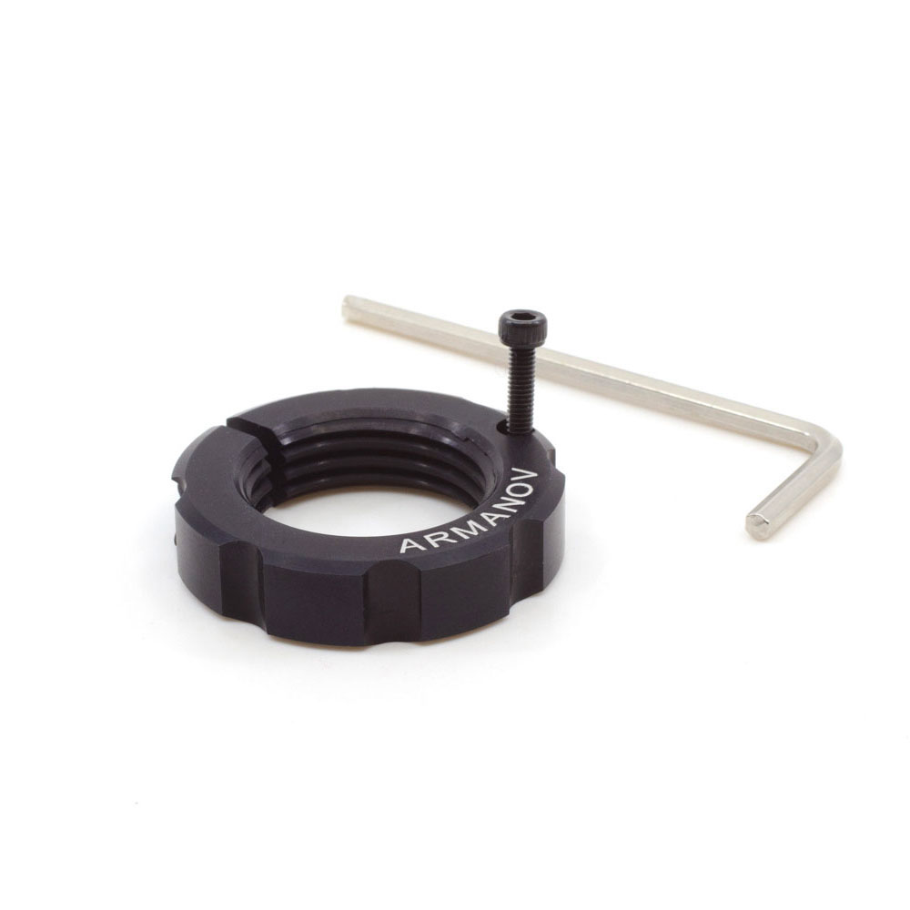 ARMANOV Free-Float Lock Ring Dillon Toolhead - musta mahdollistaa sizer- ja seater-dieiden kelluvan toiminnan, parantaen tarkkuutta ja keskeisyyttä.