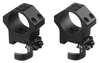 ERATAC Two-Piece Ring Mounts, 34 mm, H 25 mm, tarjoavat kestävästä alumiinista valmistetun rakenteen, nopean kiinnitysjärjestelmän ja säädettävän rail tensionin.
