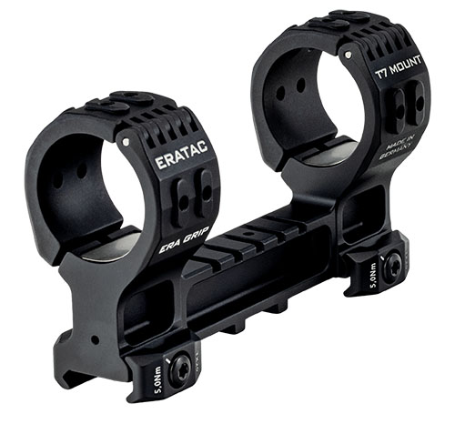 ERATAC T7 - innovatiivinen ja kevyt scope mount, joka tarjoaa luotettavan kiinnityksen, alhaiset kiristysmomentit ja turvallisen asennuksen ohuille putkille.
