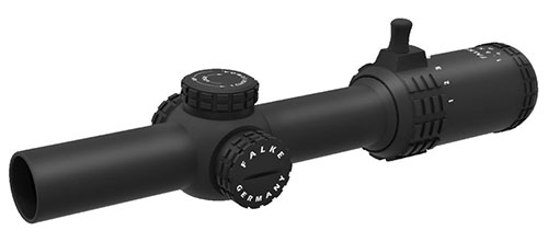 Falke 1-6x24 L4 - erinomainen 6x zoom, L4 valaistu ristikkäin, kestävä pinta ja tarkat säädöt tekevät siitä täydellisen valinnan metsästykseen.