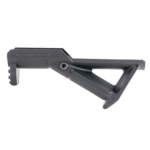 Kevyt Barricade Grip Picatinny tarjoaa mukautuvan otteen, liukumattoman pinnan ja sahatut etuosat, jotka mahdollistavat tukevan ampumapinnan esteitä vastaan.