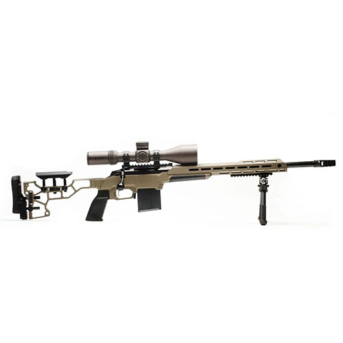 MDT ESS Chassis System Kit Howa 1500 tarjoaa huipputason ergonomiaa, täysin säädettävän buttstockin ja AR-pistoolikahvan, helppoa magasiinin käyttöä varten.