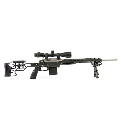 MDT ESS Chassis System Kit tarjoaa erinomaisen ergonomian, säädettävän tukin, AR-pistoolikahvan ja helpon lippaiden vaihdon Tikka T3/T3x -aseille.