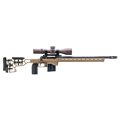 MDT ACC Chassis Remington 700 tarjoaa säädettävän painohallintajärjestelmän, jonka avulla voit hienosäätää kiväärin painoa ja tasapainoa. Mukana MDT Elite Grip.