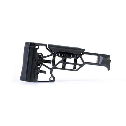 MDT Skeleton Rifle Stock V5 Standard tarjoaa työkaluttoman säädön, joka parantaa mukavuutta ja suorituskykyä. Sopii TAC21, LSS-XL ja HS3 chassisiin.