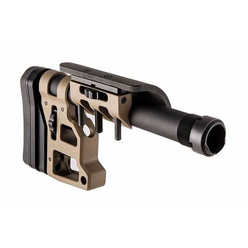 MDT Skeleton Carbine Stock tarjoaa huipputason säädettävyyttä ja ergonomiaa, sopii suoraan LSS Chassis -alustoihin ja AR-15 Carbine -liitäntään.