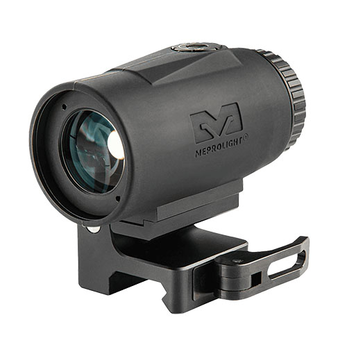 Meprolight MMX3 on kevyt ja kestävä 3x suurennuslasimontti, joka mahdollistaa nopean siirtymisen suurennetusta näkymästä ilman uudelleen nollausta.