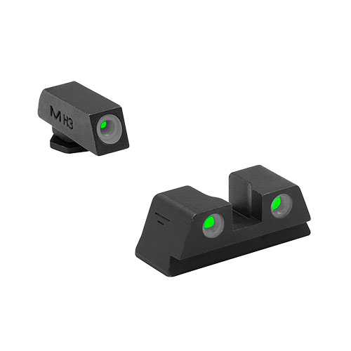 Meprolight Tru-Dot kiinteät sights tarjoavat erinomaisen näkyvyyden ja nopean kohteen hankinnan kaikissa valaistusolosuhteissa ilman paristoja.