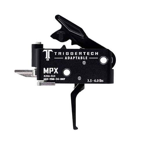 TRIGGERTECH MPX - musta, mukautuva liipaisin tarjoaa Zero Creep Technology™:n, erinomaisen luotettavuuden ja erittäin lyhyen takaisinkytkennän kilpailijoille.