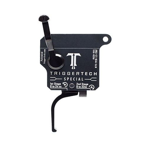 TRIGGERTECH REM700 Special Two-Stage - oikea puoli, tarjoaa erinomaisen turvallisuuden, nollavälyksisen laukaisun ja säädettävän vetopainon.