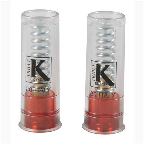 DELUXE SNAP CAPS - 20 GAUGE, suojaa laukaisinjousia kuivaharjoittelussa. Kirkas väri estää sekoittumisen patruunoihin. Kestävä messinkipohja, muovinen runko.