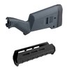 MAGPULin SGA-tyyny ja MOE M-LOK etuosa tarjoavat mukautettavuutta ja keveyttä Remington 870 -haulikoille, mahdollistaen lisävarusteiden helpon kiinnittämisen.