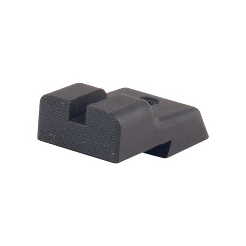 Kestävä, kiinteä rear sight, jossa tarkasti koneistettu Novak dovetail, leveä .135" notchi nopeaa tähtäystä varten ja 50 lpi urat häikäisyn vähentämiseksi.