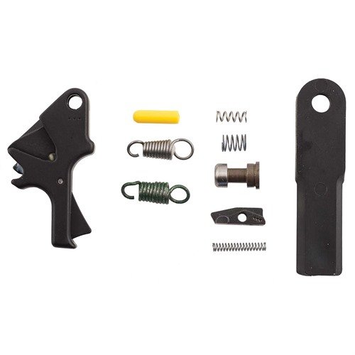 Apex Tacticalin Flat-Faced Forward Set Sear & Trigger Kit parantaa M&P:n liipaisinta, vähentää vetopainoa ja esivetoa, tarjoten tarkkuutta ja parempaa hallintaa.