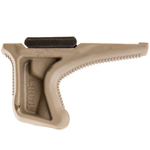 Kinesthetic Angled Grip (KAG) tarjoaa erinomaisen pidon ja nivelten helpotuksen, mahdollistaen sujuvan aseenkäsittelyn ilman merkittävää paksuuden lisääntymistä.