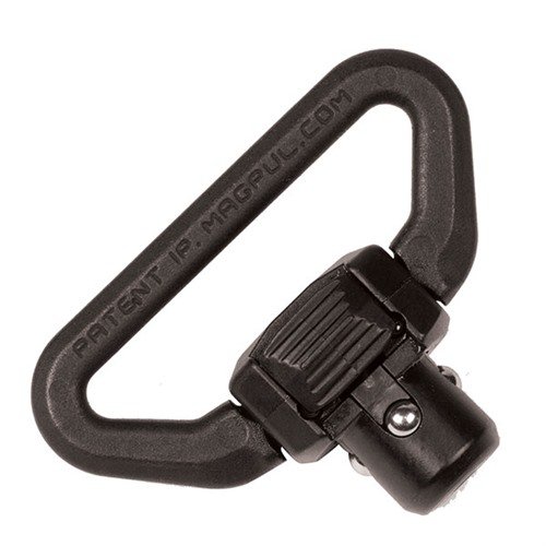 Magpul QDM Quick Disconnect Sling Swivel tarjoaa kestävämmän, alhaisemman profiilin, yhden käden käytön ja erinomaisen korroosionkestävyyden 1 1/4" hihnoille.