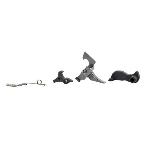 ALG AK Trigger Enhanced tarjoaa kevyemmän ja tarkemman laukaisun AK47- ja AK74-kiväärille, valmistettu S7 työteräksestä ja mustasta nitride-pinnasta.