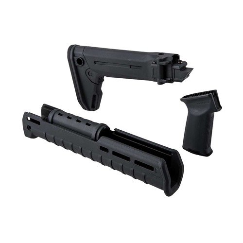 Päivitä Kalashnikovisi Magpul Zhukov-S -tukisarjalla, joka tarjoaa taitettavan, säädettävän tuen ja ergonomisen MOE AK+ -kädensijan moderniin käyttöön.