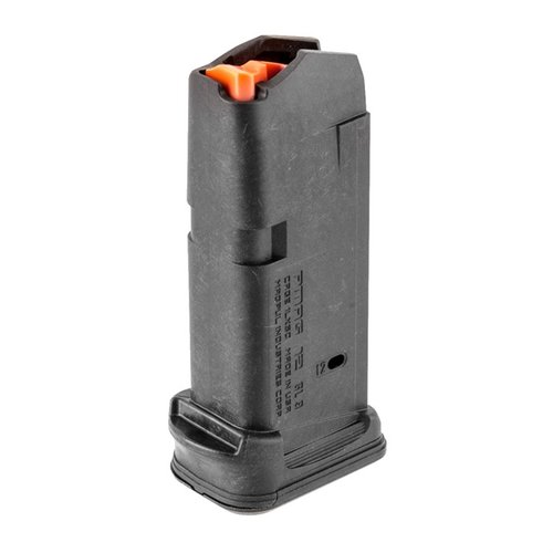 PMAG12 GL 9 on 12 laukauksen lipas Glock 26: lisää kapasiteettia, parempi hallinta, teksturoitu sormikouru ja helppo irrotettava pohjalevy.