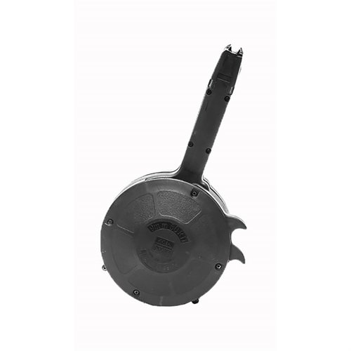 KCI:n 50 laukauksen rumpuarkki Glock® 17/19/26:lle tarjoaa suuren kapasiteetin, nopean latausmekanismin ja kestävän rakenteen luotettavaa toimintaa varten.