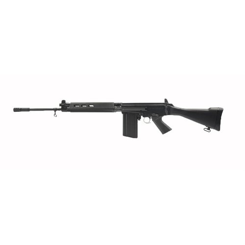 DSA SA58 FAL 21" - 7.62x51mm NATO, kestävä rakenne, säädettävä kaasujärjestelmä, ja matta musta DuraCoat viimeistely. Mukana 20 laukauksen lipas.