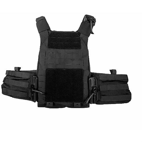 SMC Plate Carrier on kevyt ja taistelukelpoinen, säädettävät olkaimet, MOLLE/PALS-verkko, hätävapautus, mukautettavat takapaneelit ja hengittävä mesh.