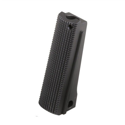 Nighthawk Custom 1911 mainspring housing tarjoaa erinomaisen otteen 25 lpi koneleikatun checkeringin ansiosta, parantaen tarkkuutta ja hallintaa.