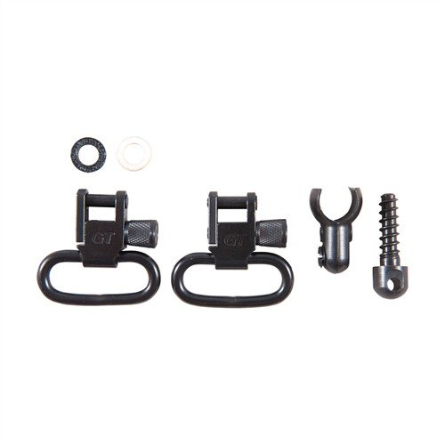 Kestävä, täysin teräksinen SLING SWIVEL SETS, jossa on nopea irrotusjärjestelmä. Sopii 1" leveille hihnoille ja sisältää kaikki tarvittavat osat.