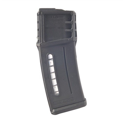 Kestävä ja kevyt 30 laukauksen PMAG 30G MAGLEVEL -lipas Heckler & Koch G36:lle, jossa on läpinäkyvät ikkunat ja sujuva syöttö.