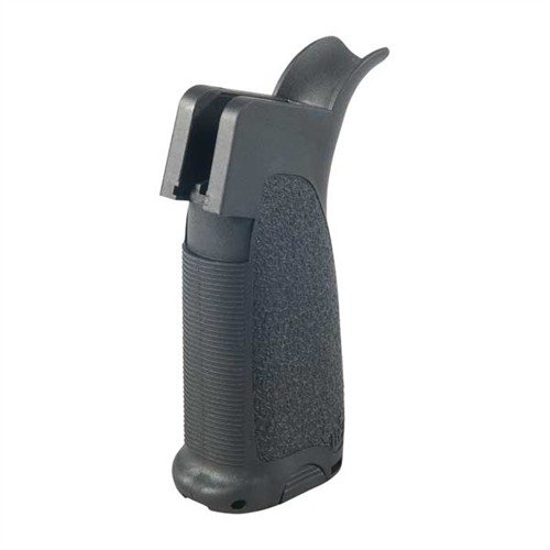 AR-15 MOD-1 GUNFIGHTER GRIP tarjoaa ergonomisen muotoilun, kestävästä polymerista valmistetun rakenteen ja säilytystilan pienille tarvikkeille.