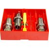 LEE PRECISION 44 SPECIAL CARBIDE 3-DIE SET sisältää Carbide Full Length Sizing Die, Bullet Seating Die ja Powder Thru Expanding Die ilman koossa käytettävää voitelua.