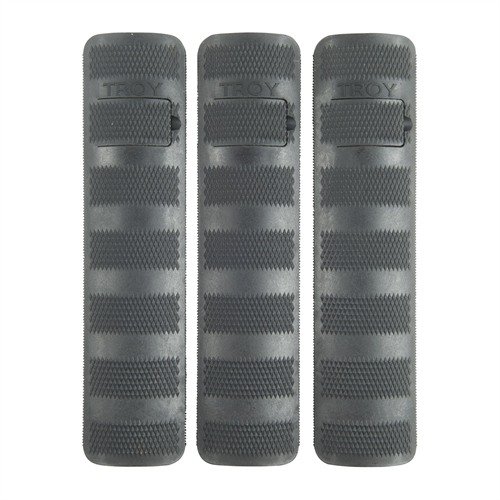 TROY INDUSTRIES AR-15 Picatinny Battle Rail Cover suojaa käsiä ja railia kuumuudelta sekä kulumiselta, helppo asennus ja mukava ote märilläkin käsillä.