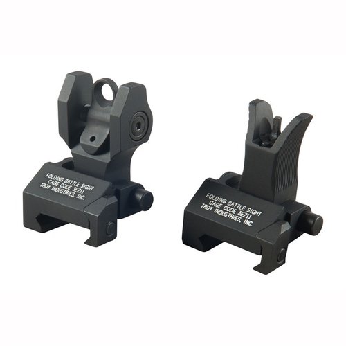 Kestävä AR-15 Flip-Up Sight Set tarjoaa varman varasightin, joka lukittuu paikalleen ja on helppo asentaa Picatinny-railiin ilman ulkonevia osia.