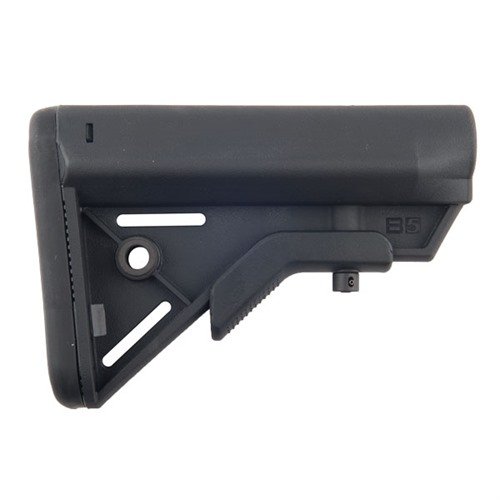 B5 SYSTEMS BRAVO - kevyt ja kestävä MIL-SPEC -kanta AR-15:lle, ergonominen poskipatja, anti-slip -recoil pad ja nopea säätövarsi, täydellinen tarkkuuteen.
