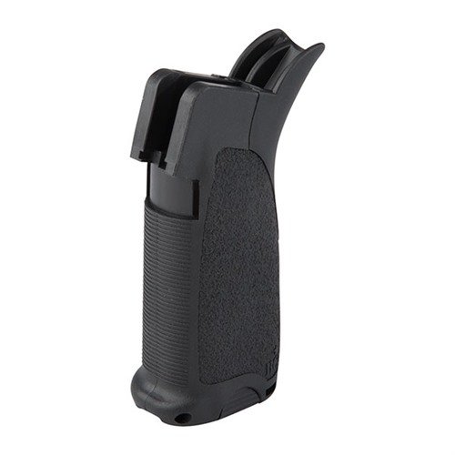 AR-15 MOD-2 GUNFIGHTER GRIP parantaa tarkkuutta ergonomisella muotoilullaan, sisältää vaihdettavat backstrapit ja säilytystilan pienille tarvikkeille.
