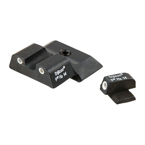 AmeriGlo Classic Tritium Night Sight Set parantaa Smith & Wesson M&P Shieldin tähtäystä, kirkkaat vihreät Tritium-vialit helpottavat näkyvyyttä hämärässä.