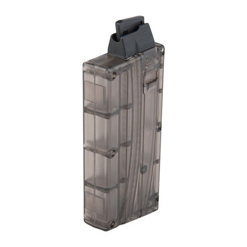 AR-15 10RD SONIC WELD MAGAZINE 22LR on taloudellinen, ilman ruuveja tai messinkiosia, kestävä rakenne ja läpinäkyvä savuväri helpottaa laukaisumäärän arviointia.