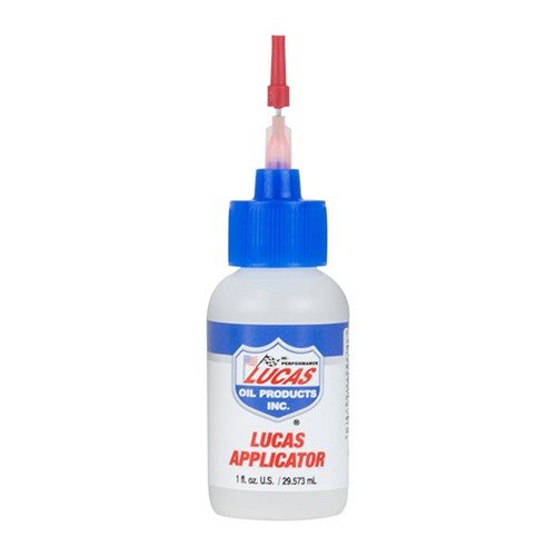 Lucas Oil Applicator - tarkka neulapullo, joka mahdollistaa öljyjen ja liuottimien tarkan annostelun. Kestävä, helppo puhdistaa ja sopii työkalulaukkuun.