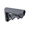 B5 SYSTEMS BRAVO COLLAPSIBLE MIL-SPEC STOCK tarjoaa ergonomisen poskipatjan, säädettävän pituuden, liukumattoman puslan ja kestävän muotoilun.