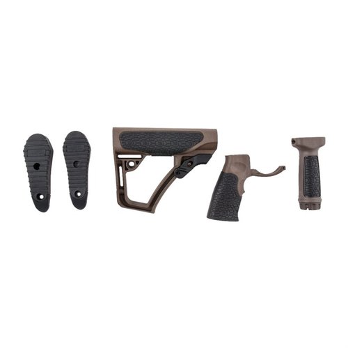 Daniel Defense AR-15 huonekalusetti tarjoaa mukautuvan buttstockin, ergonomisen pistol gripin ja vedenpitävän säilytyksen, kaikki huipputeknologialla.