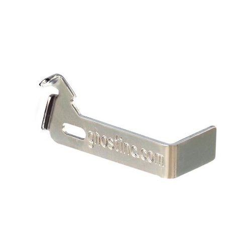 GHOSTin TRIGGER CONNECTOR parantaa Glock 42/43/43X/48 -pistoolin liipaisinta lyhentämällä vetopituutta ja keventämällä vetopainetta keskimäärin 2.5 lbs.