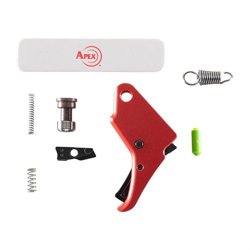 Apexin RED M&P Shield Action Enhancement Trigger - parantaa laukaisua, lyhentää ennakkoliikettä 20% ja tarjoaa sujuvan, turvallisen käyttökokemuksen.