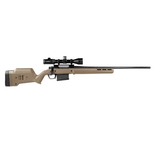 Magpul Hunter 700 LA - säädettävä pituus ja poskipakan korkeus, kestävä polymeerirakenne, M-LOK-yhteensopiva, helppo asennus Remington 700 Long Action -kivääreihin.